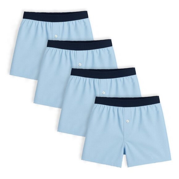 4 Pack Boxer Shorts Men’s Classic TAGLESS Underwear Boxers Comfort Cotton Blue - Picture 3 of 5